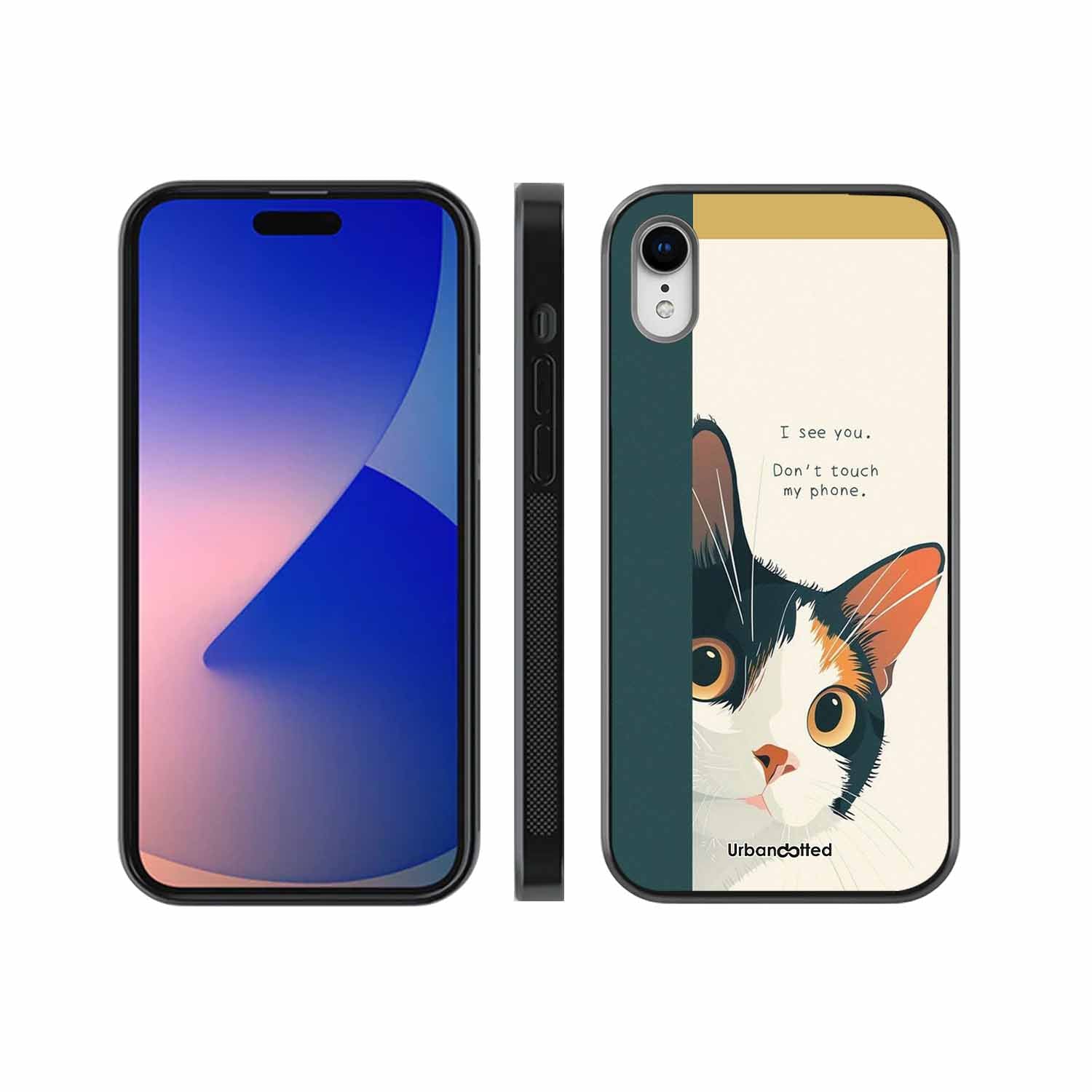 No Touch My Phone Cat Glass Case For iPhone XR