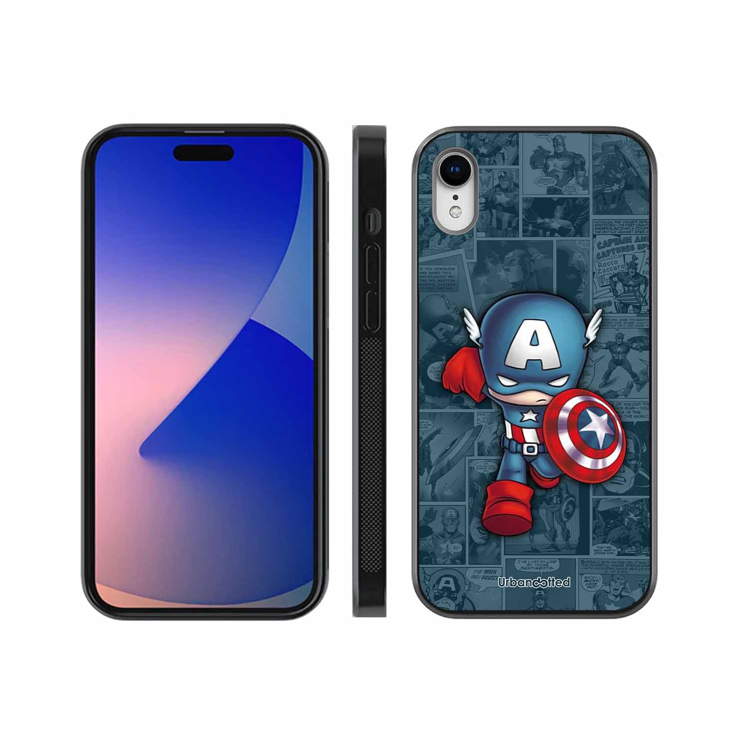 Captain America Glass Case For iPhone XR
