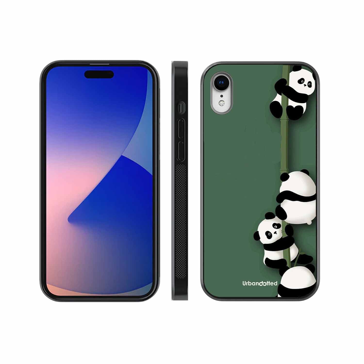 Climbing Pandas Glass Case For iPhone XR