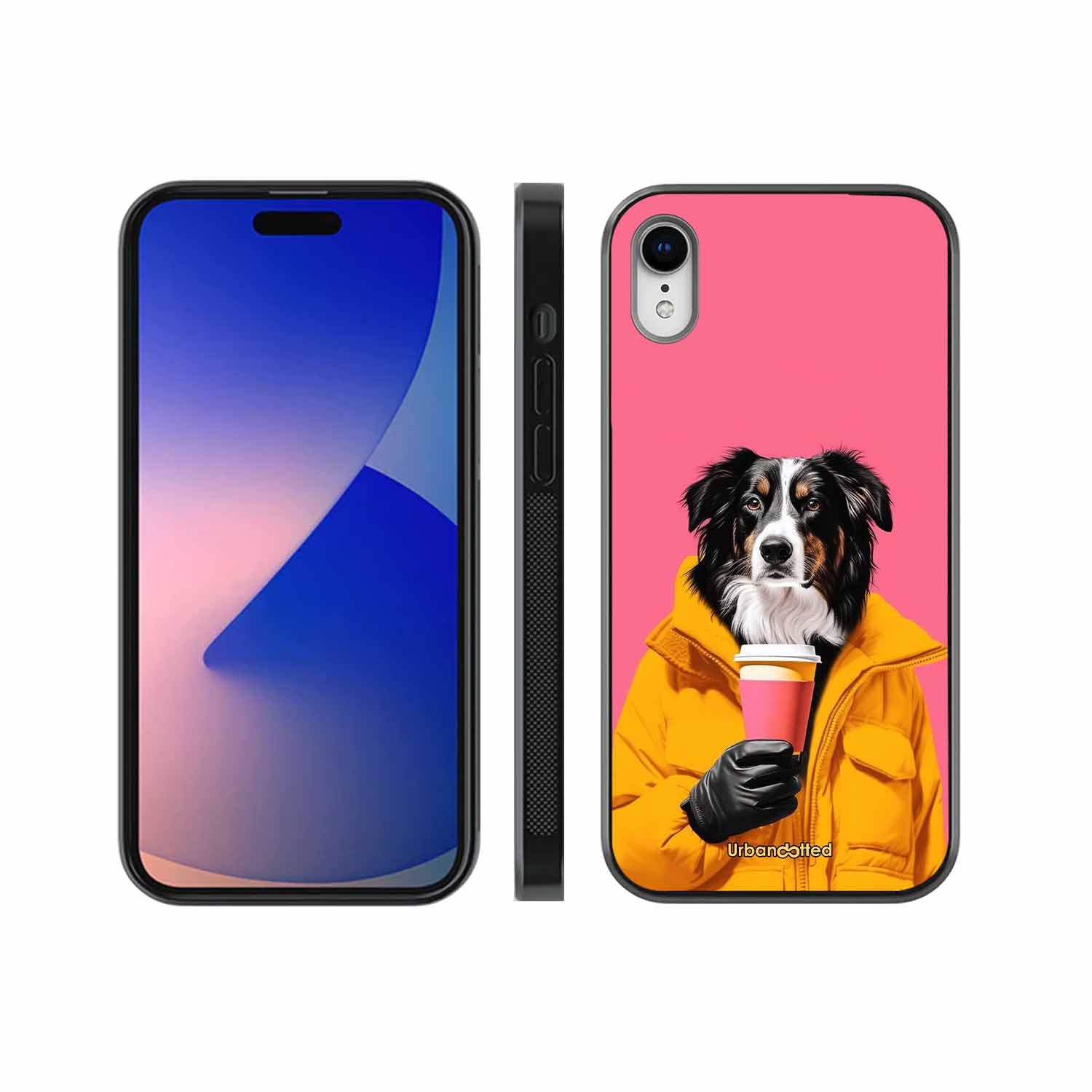 Trendy Dog with Drink Glass Case For iPhone XR