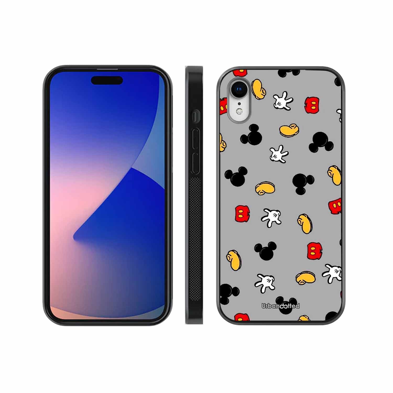 Whimsical Mouse Pattern Glass Case For iPhone XR