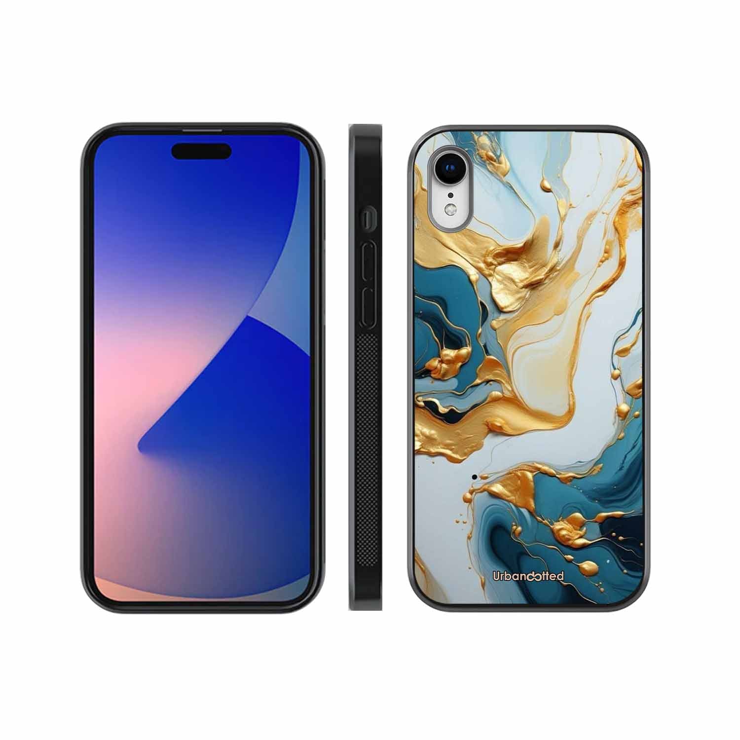 Luxurious Marble Effect Glass Case For iPhone XR