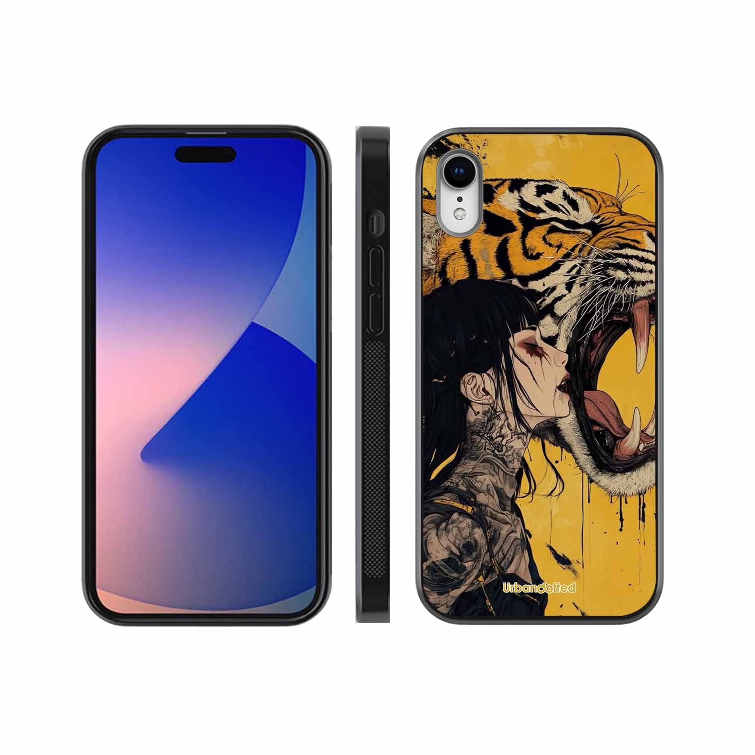 Tattooed Girl with Tiger Glass Case For iPhone XR