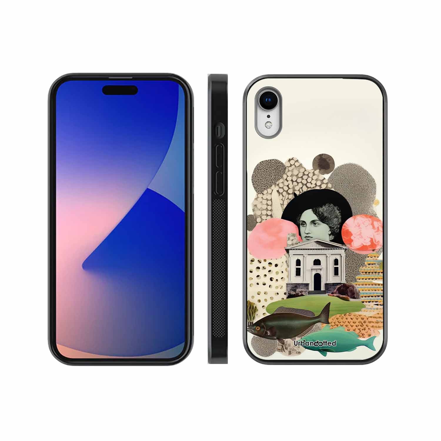 Whimsical Mixed Media Art Glass Case For iPhone XR