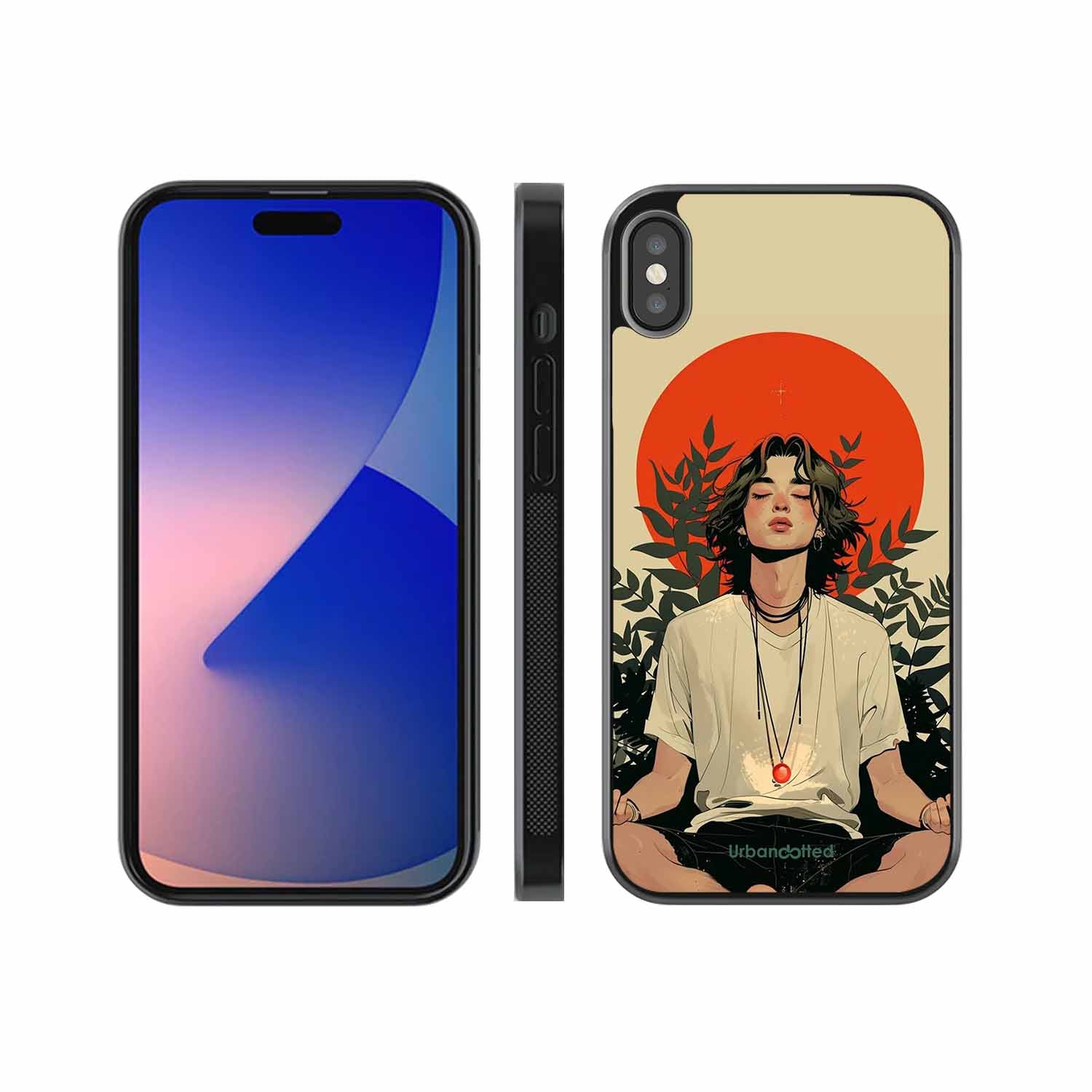 Meditating Figure Glass Case For iPhone XS Max