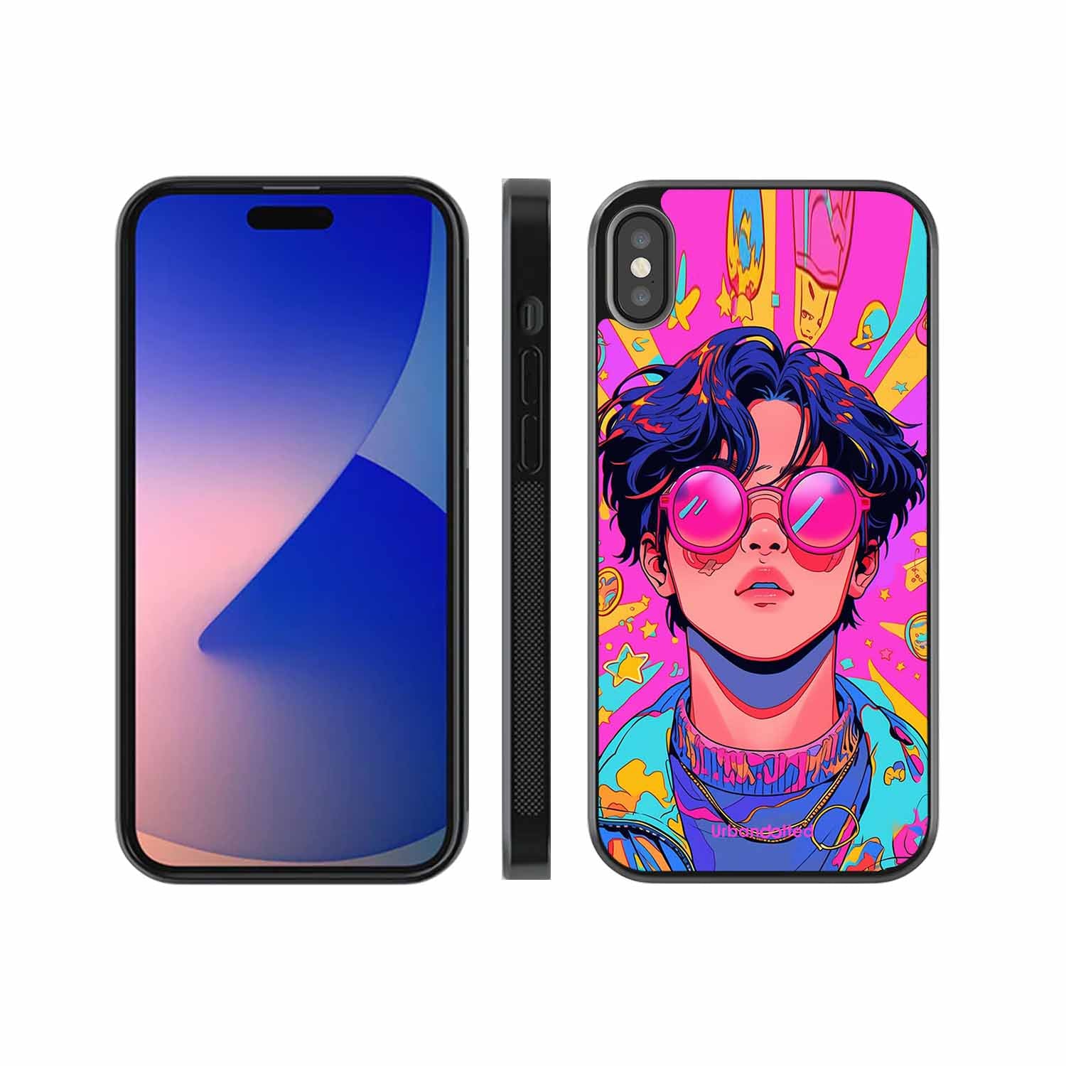 Neon Vibes Portrait Glass Case For iPhone XS Max