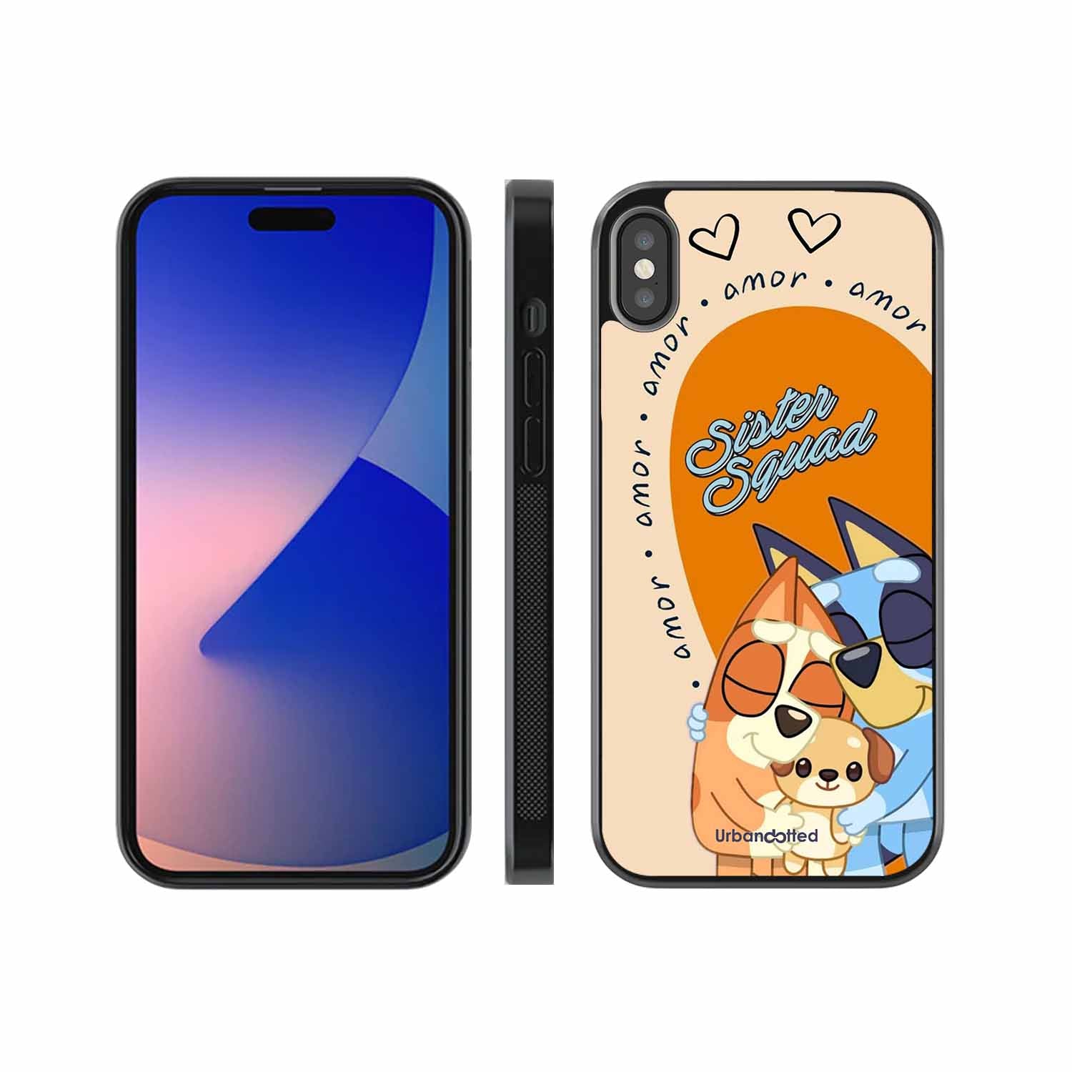 Aussie Cartoon Sisters Glass Case For iPhone XS Max