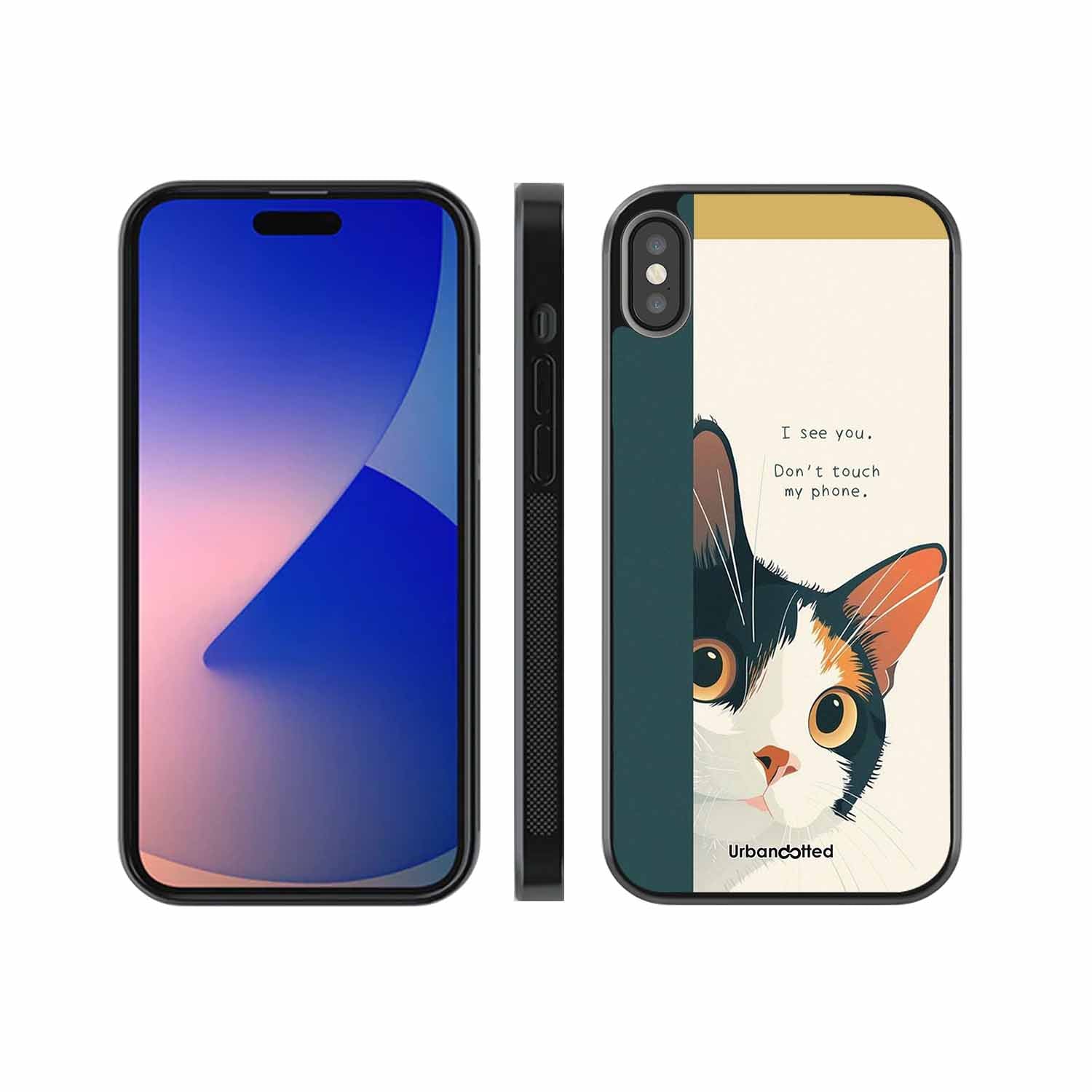 No Touch My Phone Cat Glass Case For iPhone XS Max