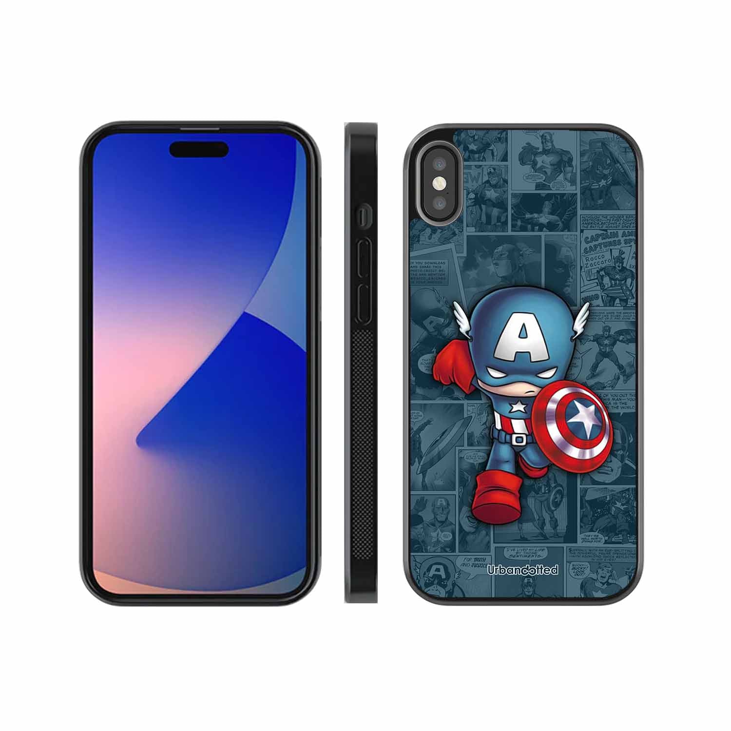 Captain America Glass Case For iPhone XS Max
