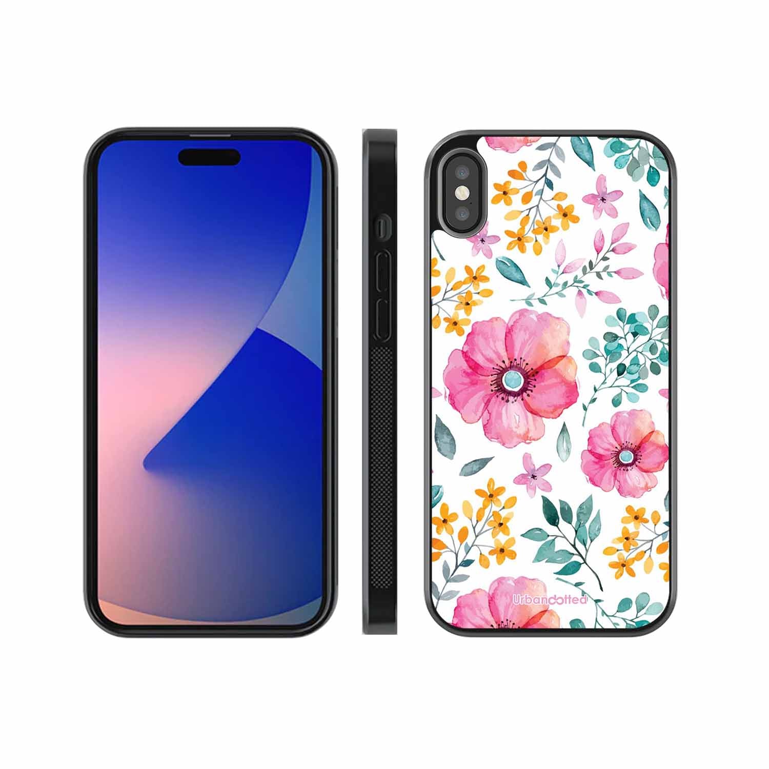 True Blue Wildflower Glass Case For iPhone XS Max