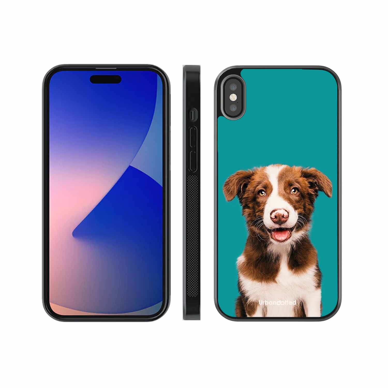 Smiling Dog Portrait Glass Case For iPhone XS Max