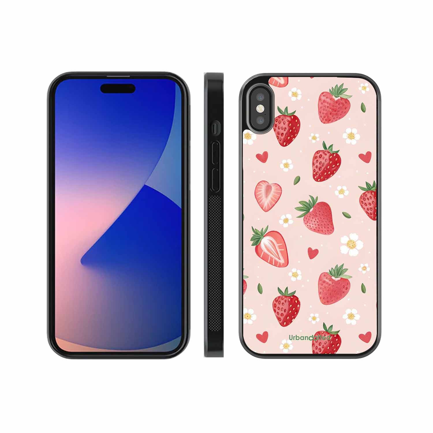 Strawberry Sweetheart Glass Case For iPhone XS Max