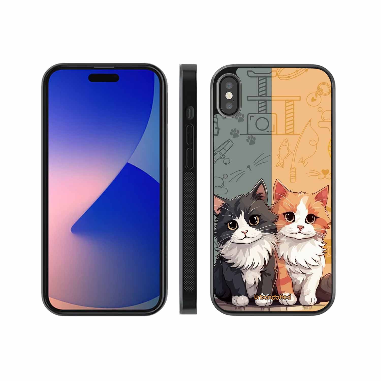 Yin and Yang Cats Glass Case For iPhone XS Max