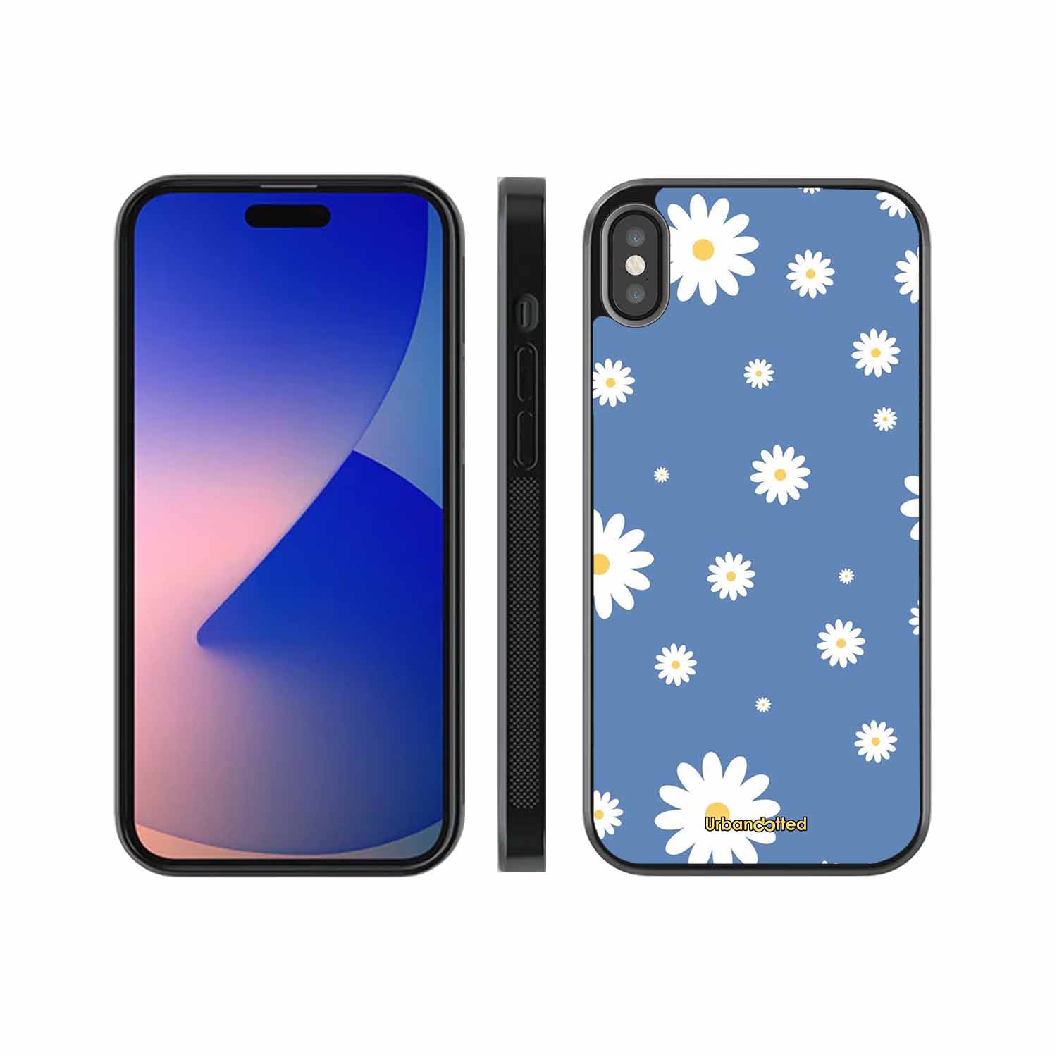 Blue Daisy Meadow Glass Case For iPhone XS Max