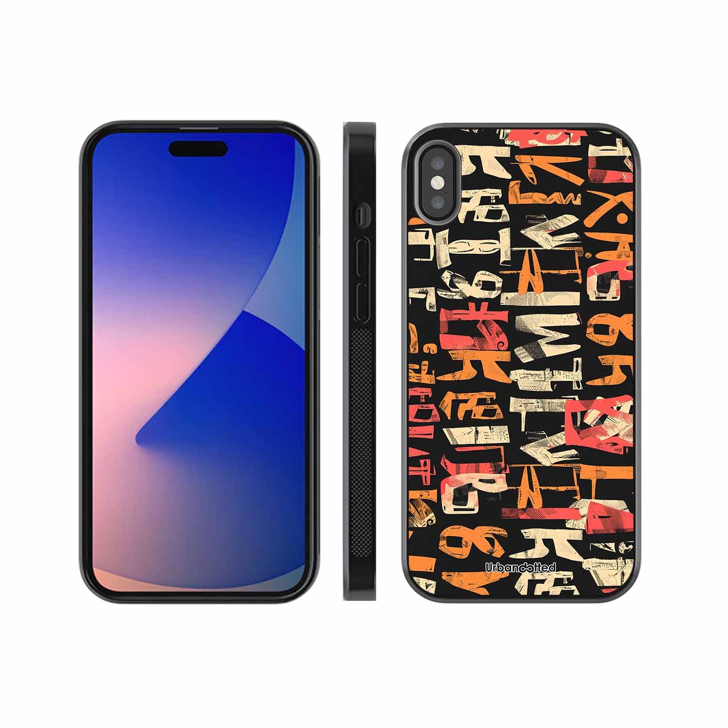 Mixed Typography Design Glass Case For iPhone XS Max