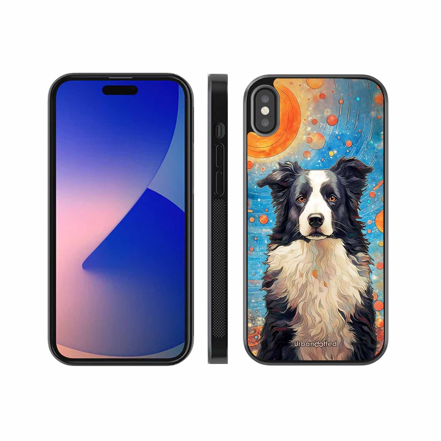Artistic Dog Illustration Glass Case For iPhone XS Max