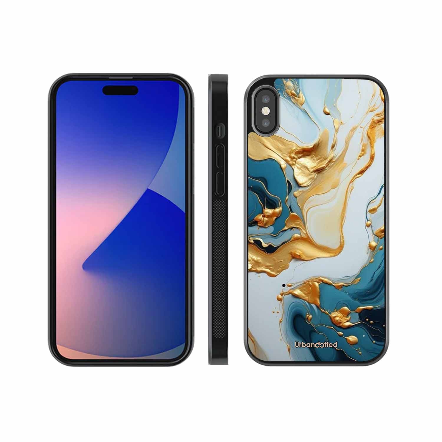 Luxurious Marble Effect Glass Case For iPhone XS Max