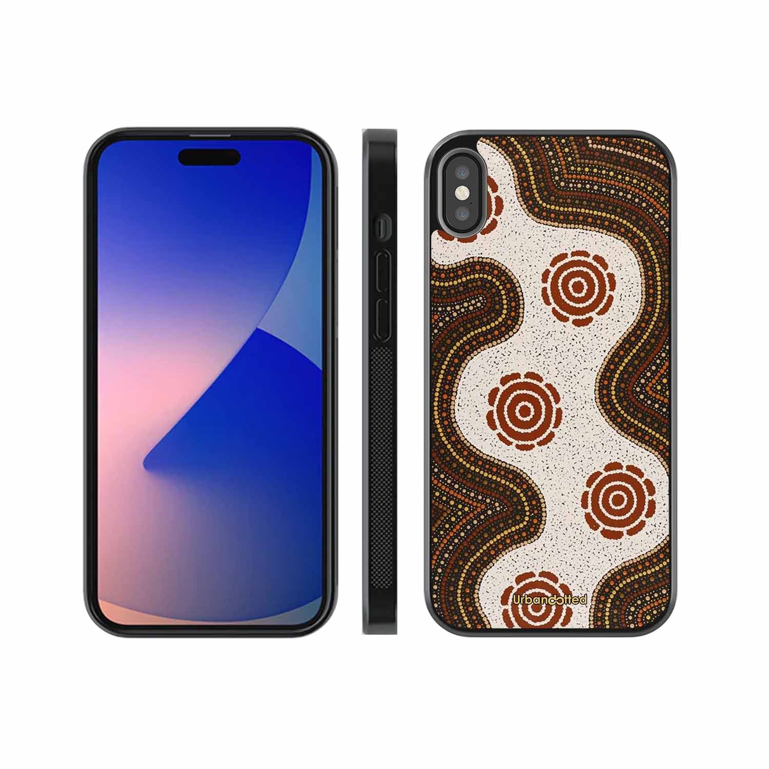 Aboriginal Dot Art Flow Glass Case For iPhone XS Max