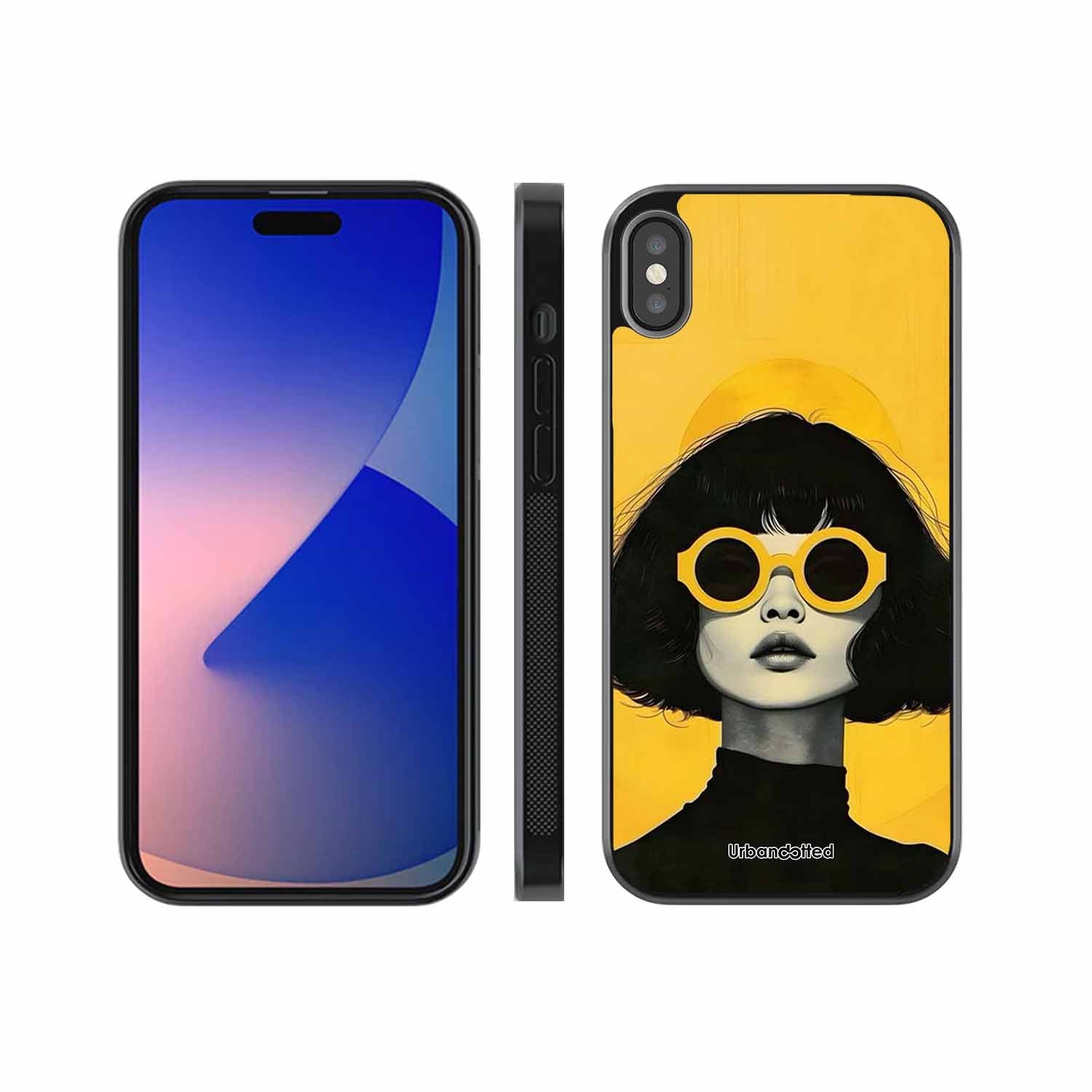 Retro Sunglasses Portrait Glass Case For iPhone XS Max