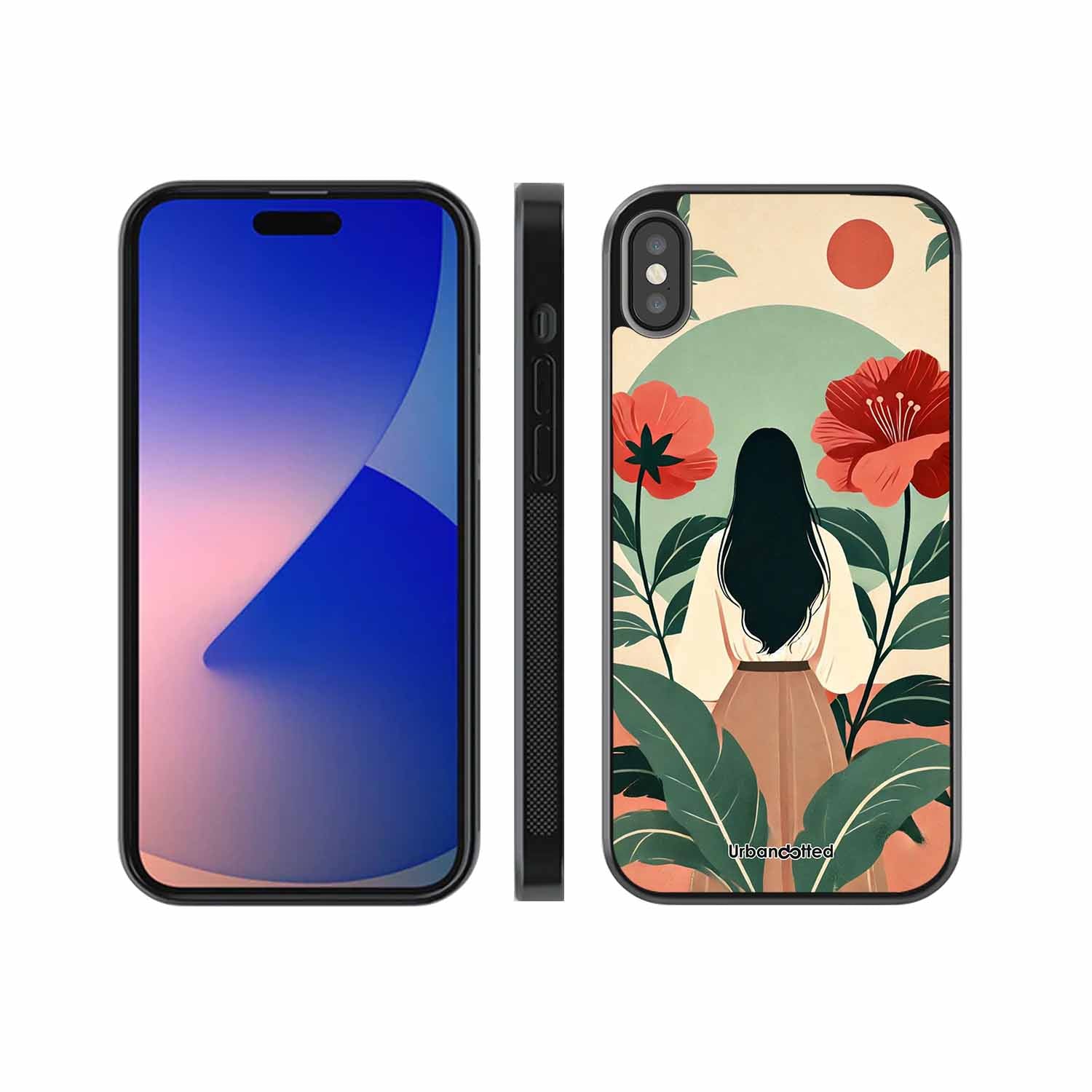 Woman in Floral Garden Glass Case For iPhone XS Max