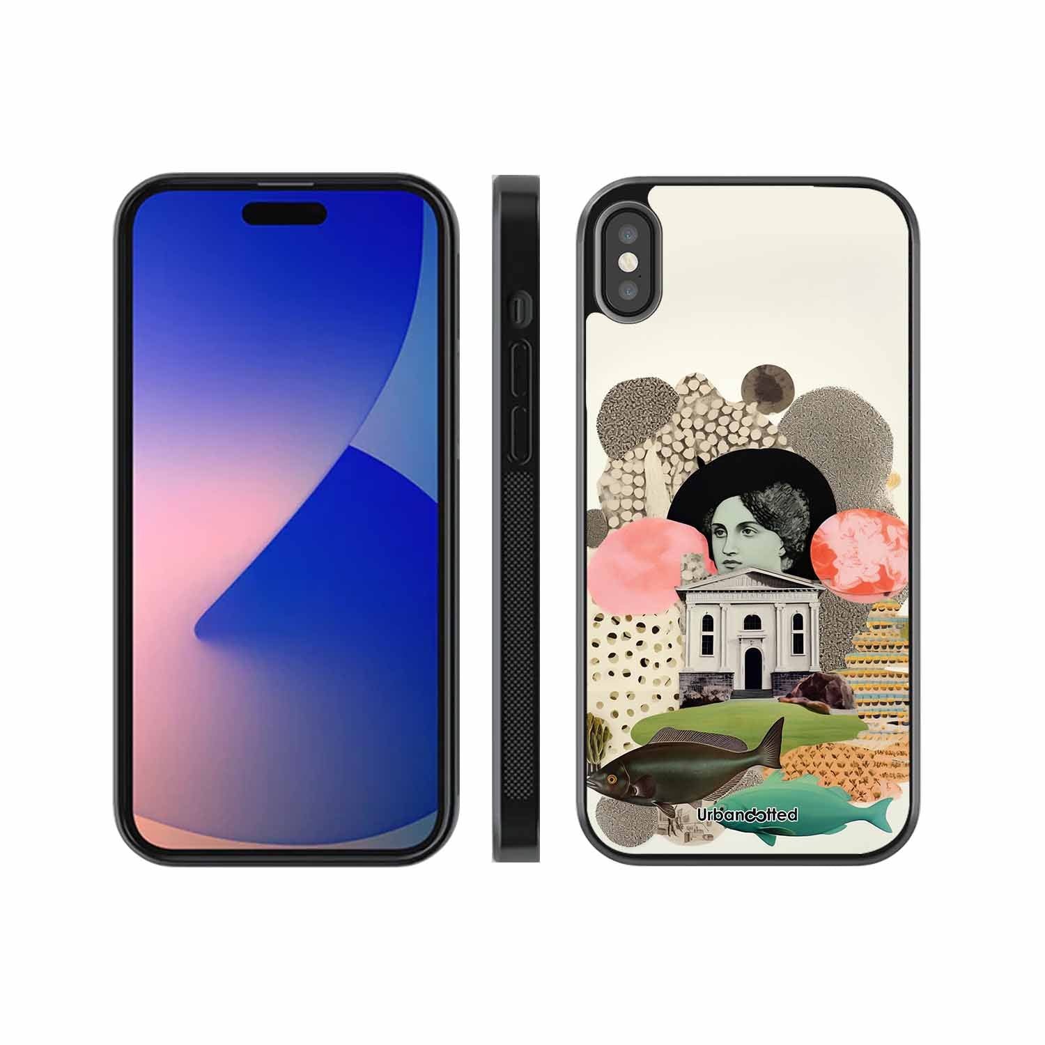 Whimsical Mixed Media Art Glass Case For iPhone XS Max