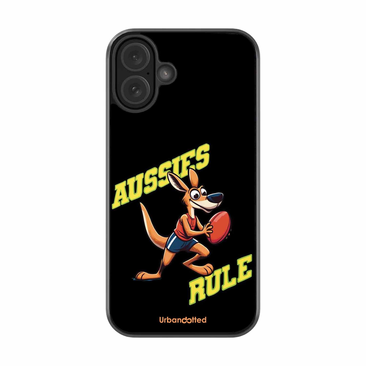 Aussies Rule Football Glass Case For iPhone 16 Plus