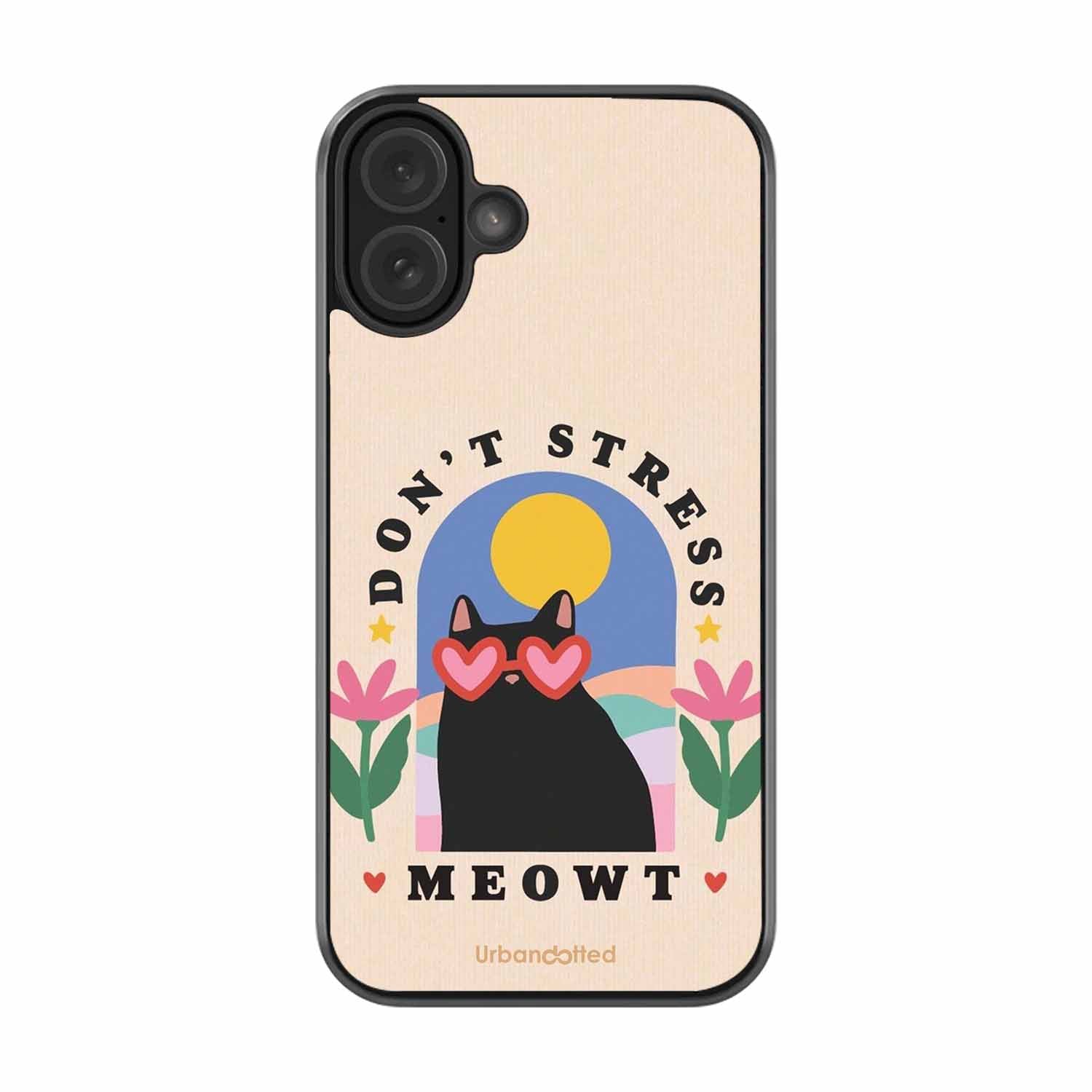 Don't Stress Meowt Glass Case For iPhone 16 Plus