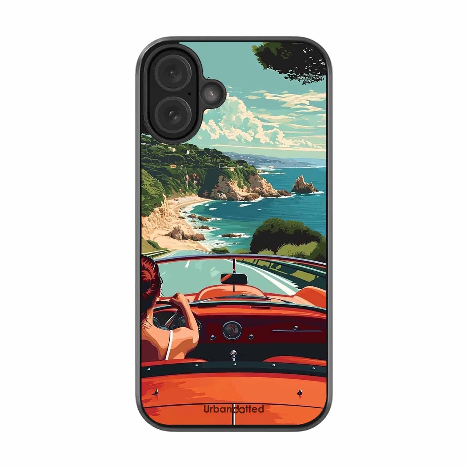 Ocean Breeze Road Trip Glass Case For iPhone 16 Plus
