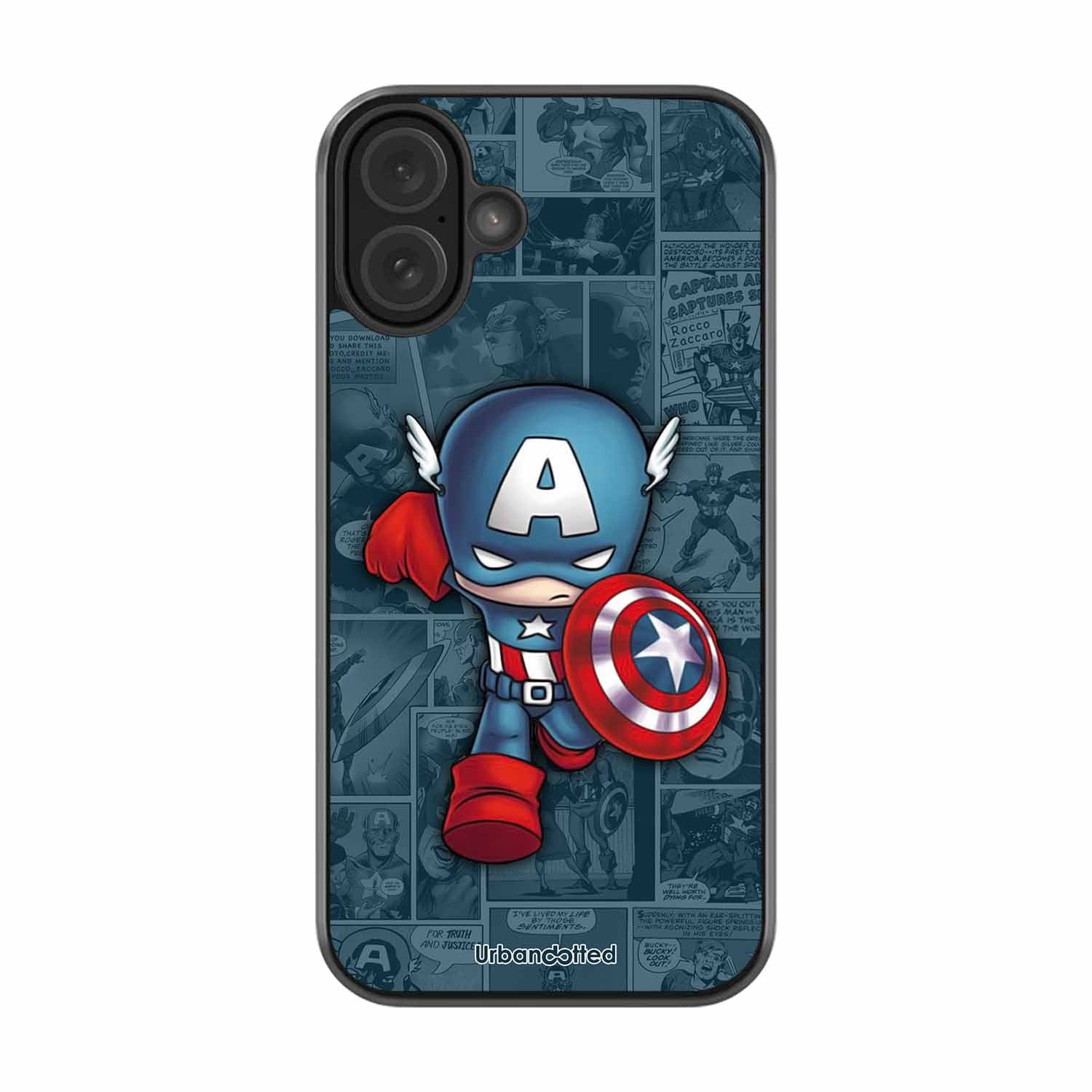 Captain America Glass Case For iPhone 16 Plus