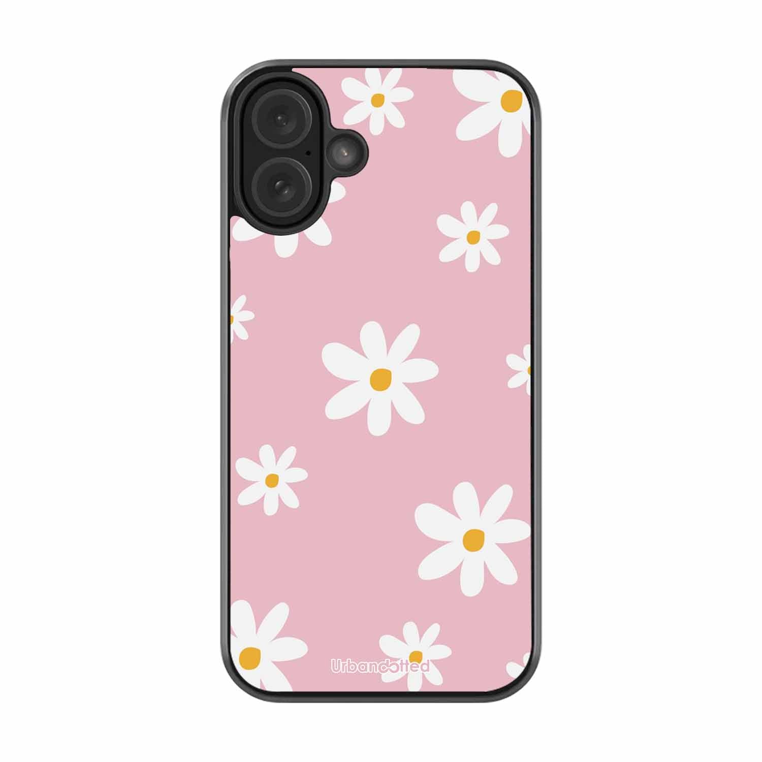 Pink Daisy Delight Glass Case For iPhone 16 Plus
