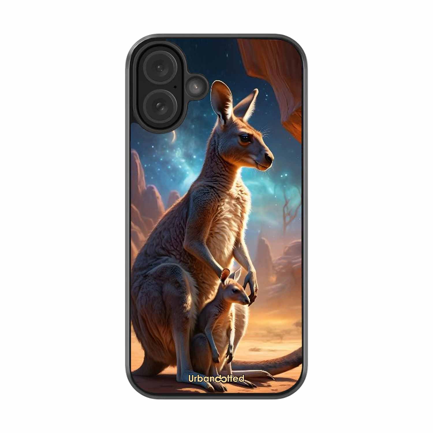 Kangaroo Mother Love Glass Case For iPhone 16 Plus