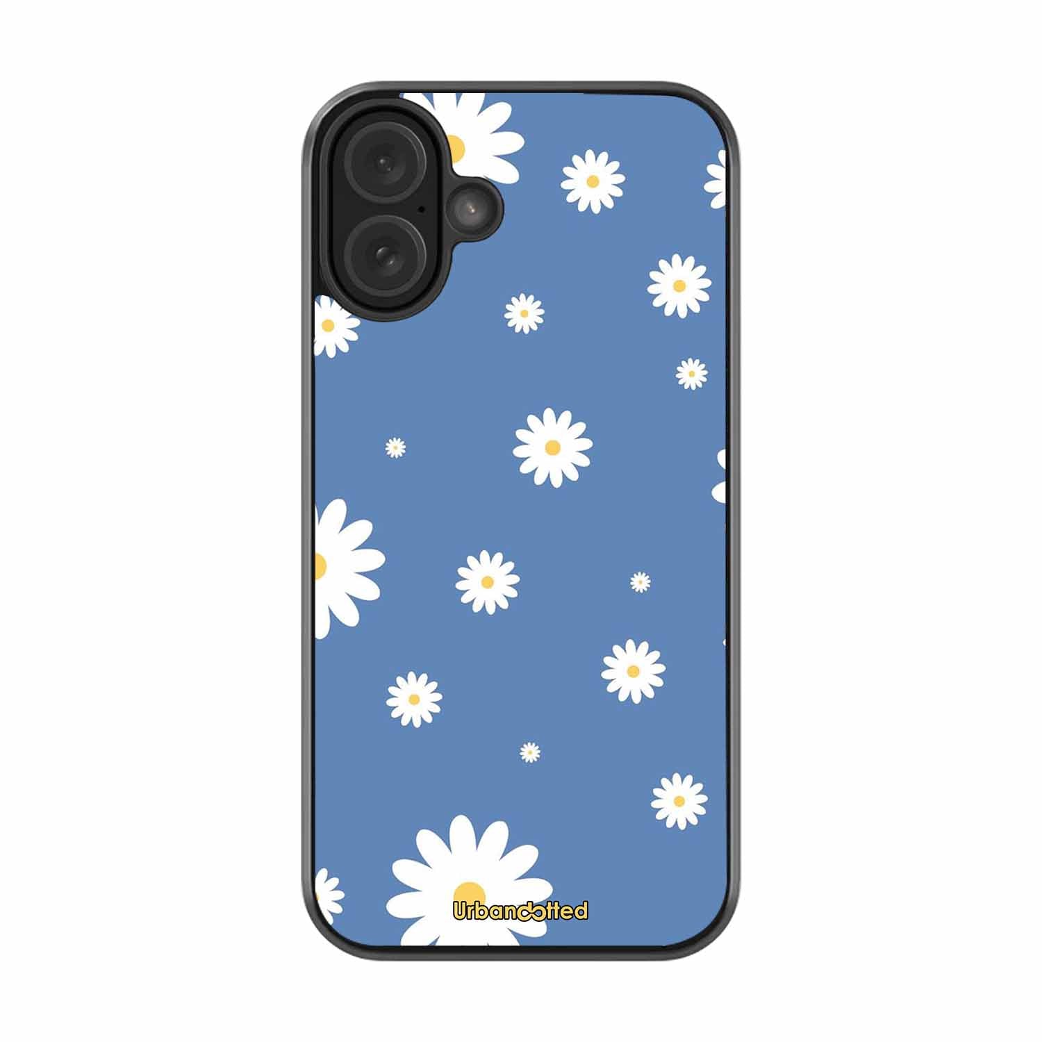 Blue Daisy Meadow Glass Case For iPhone 16 Plus