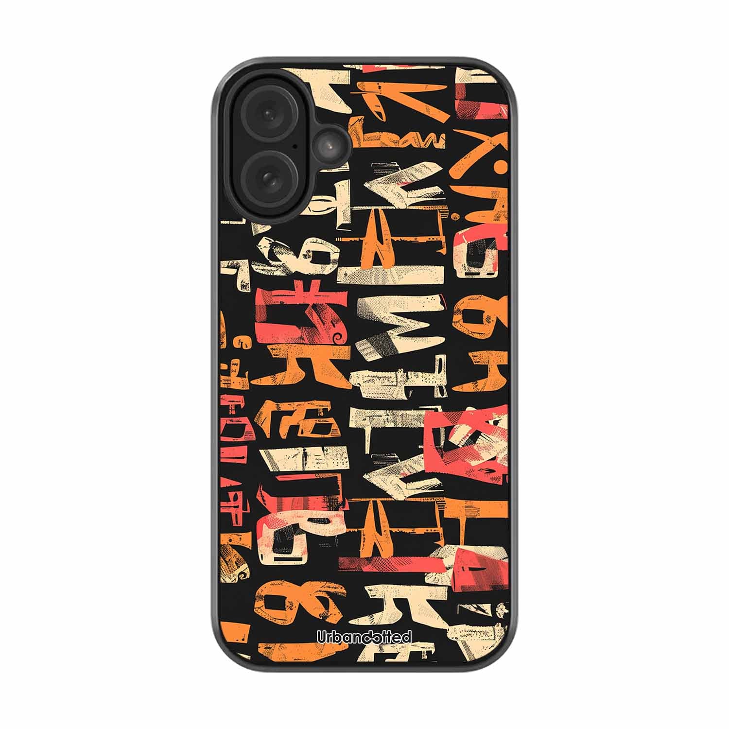 Mixed Typography Design Glass Case For iPhone 16 Plus
