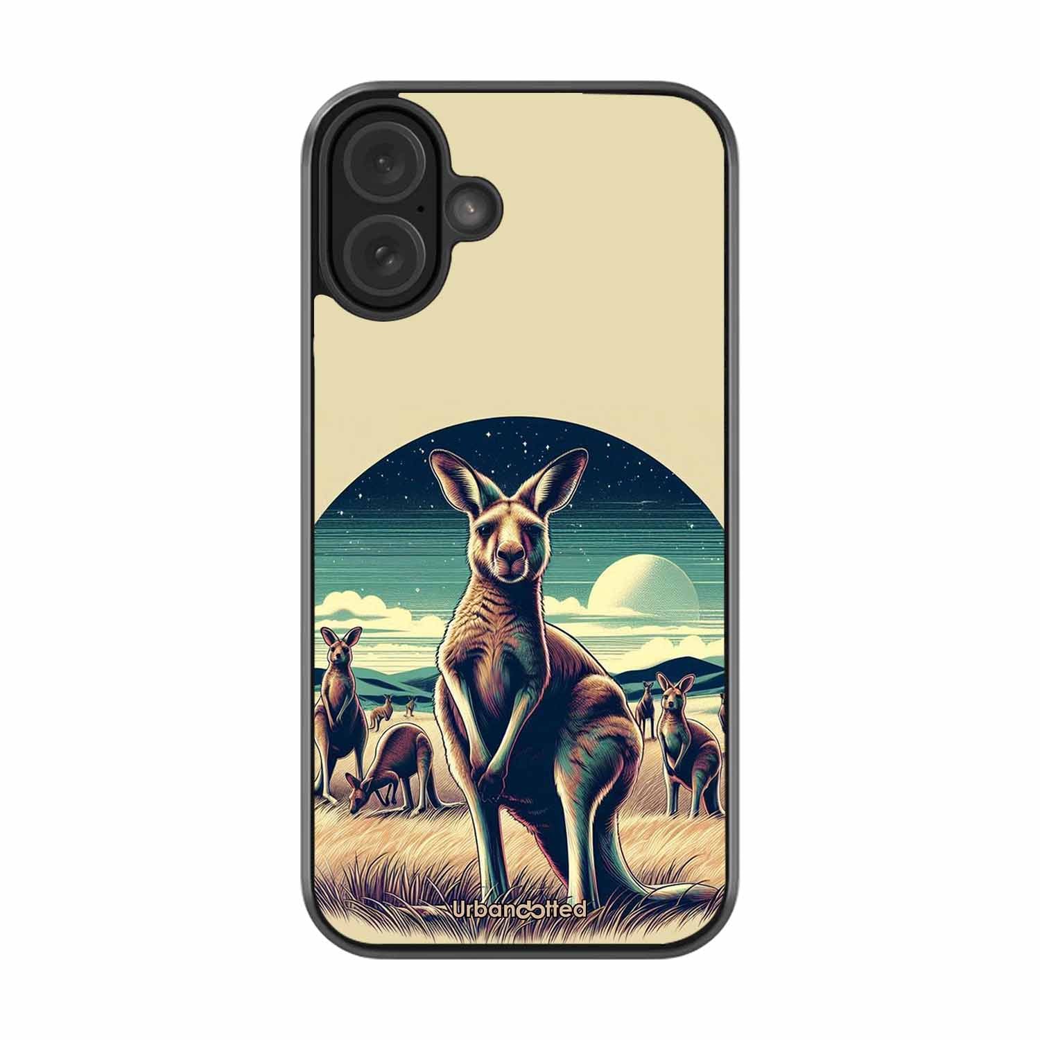 Kangaroo Mob Moonlight Glass Case For iPhone 16 Plus