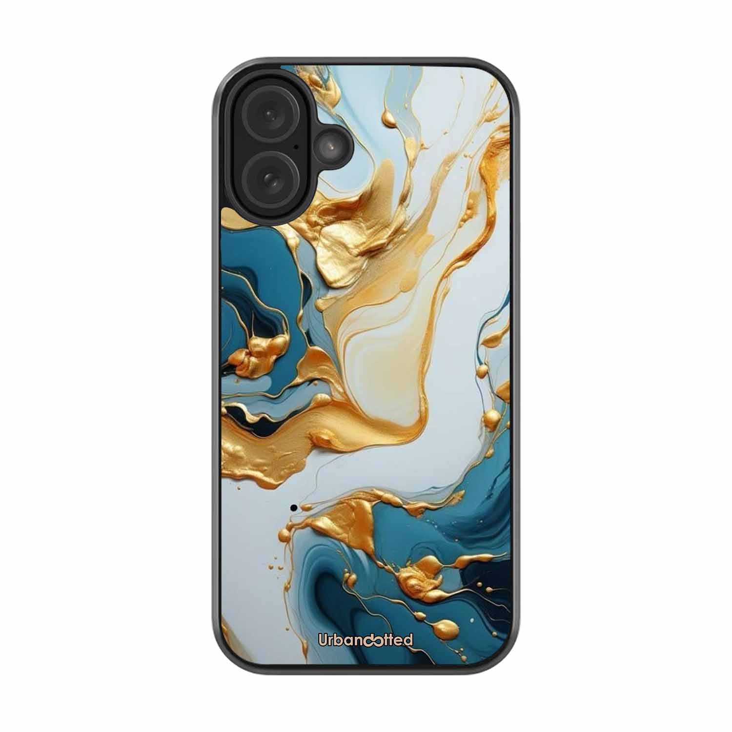 Luxurious Marble Effect Glass Case For iPhone 16 Plus