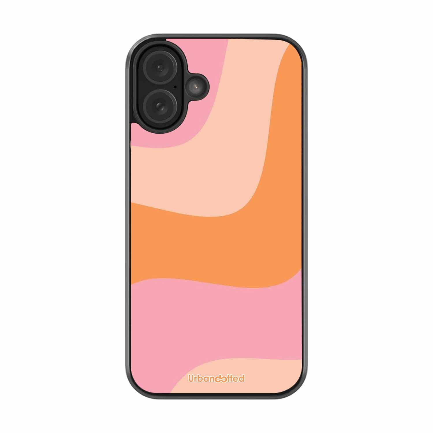 Soft Swirling Stripes Glass Case For iPhone 16 Plus