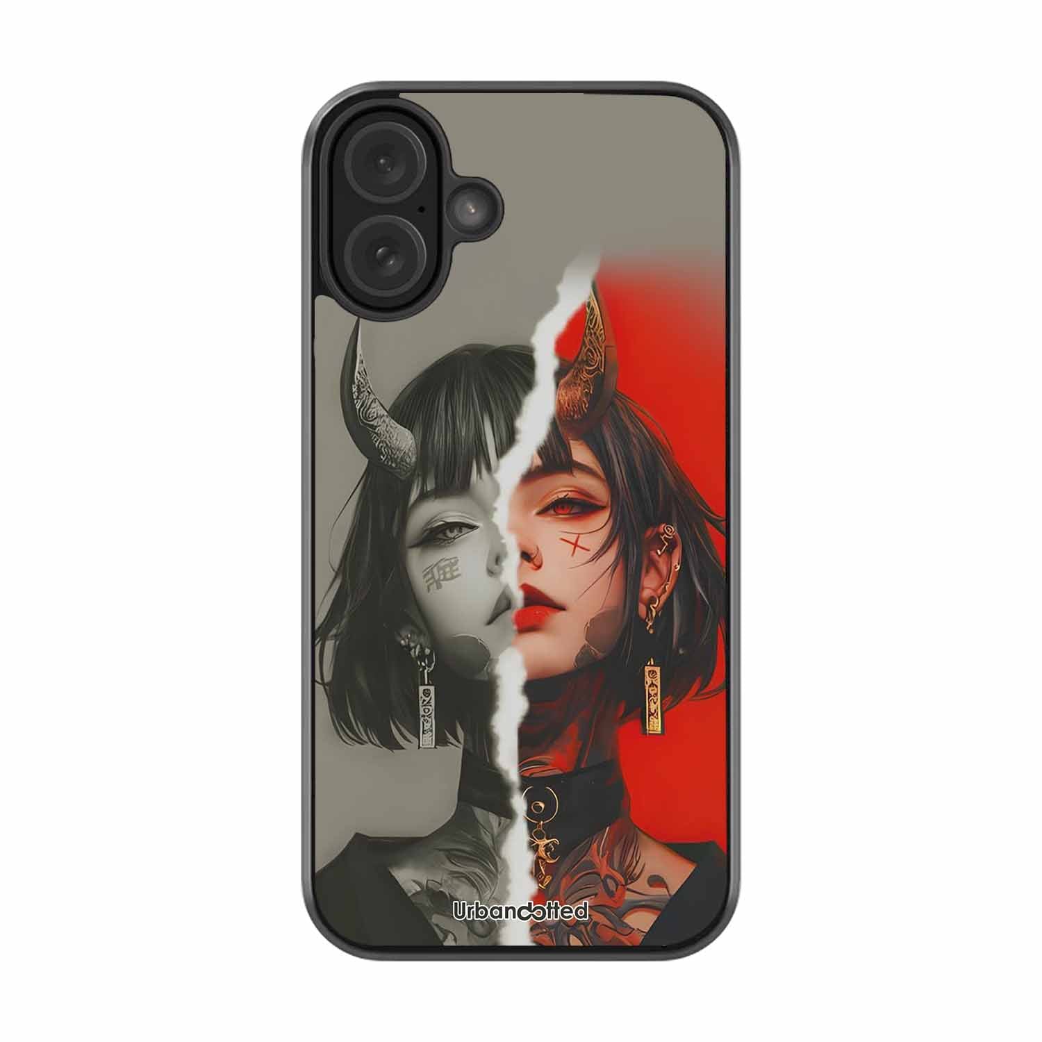 Yin Yang Demon Art Glass Case For iPhone 16 Plus