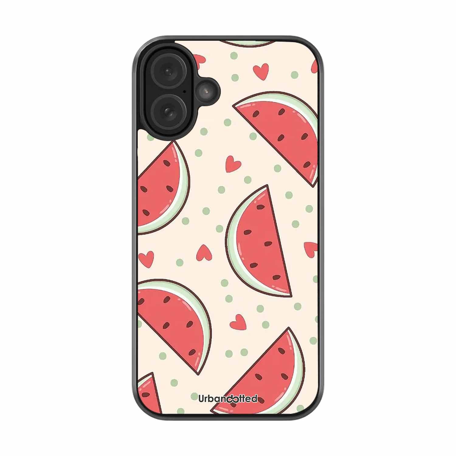 Watermelon Slice Fun Glass Case For iPhone 16 Plus