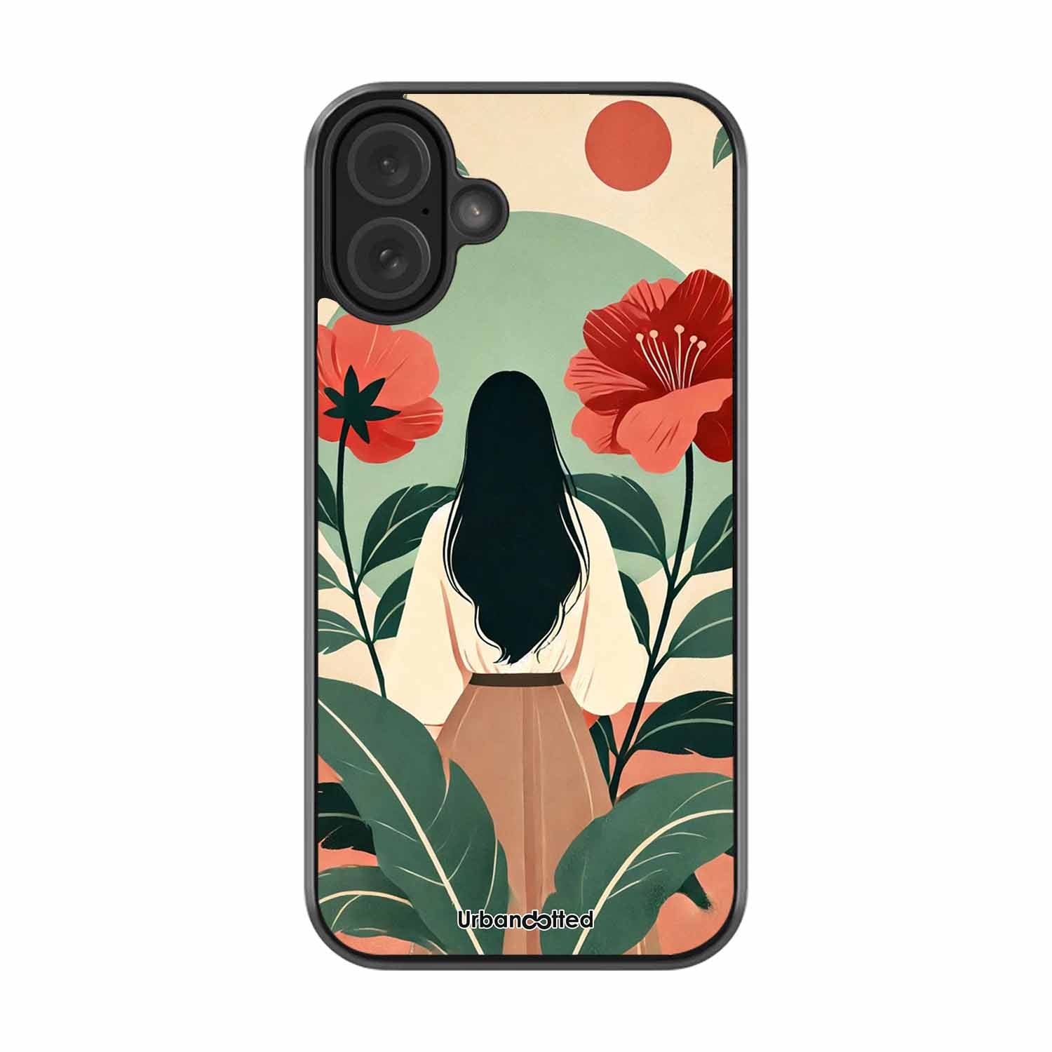 Woman in Floral Garden Glass Case For iPhone 16