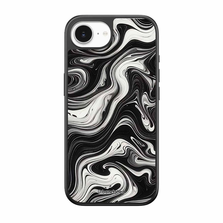 Monochrome Marble Glass Case For iPhone 17e