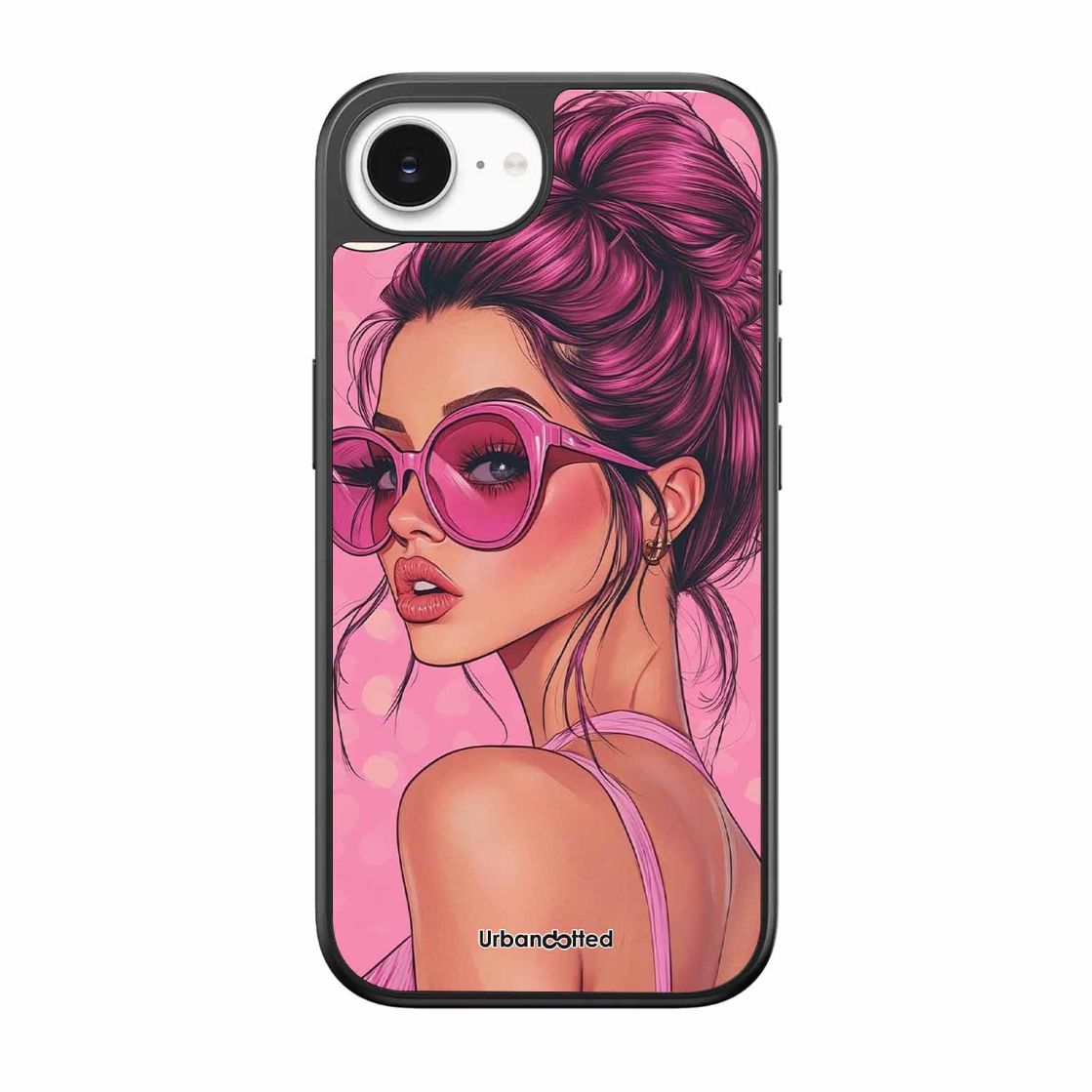 Retro Sunglasses Girl Glass Case For iPhone 17e