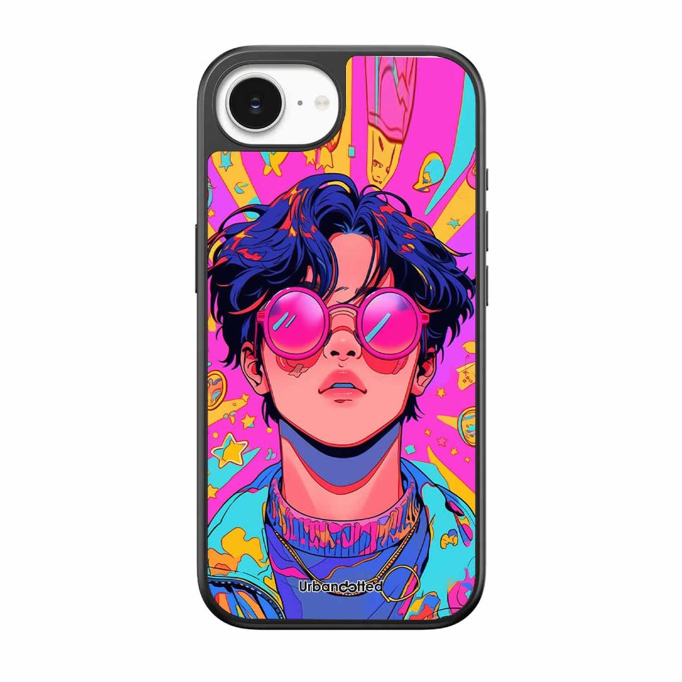 Neon Vibes Portrait Glass Case For iPhone 17e