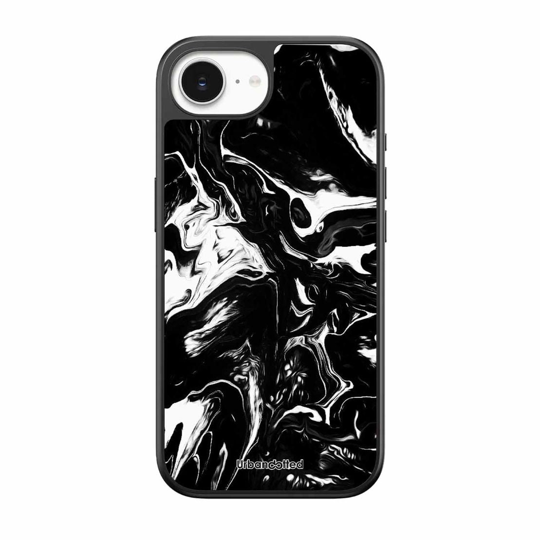 Dark Marble Texture Glass Case For iPhone 17e