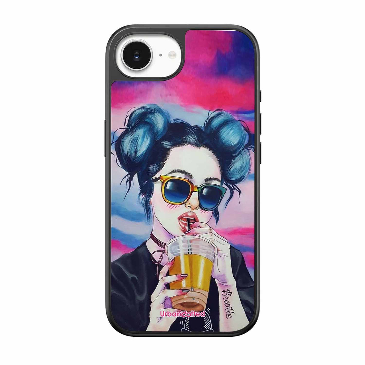 "Breathe" Tattoo Girl Glass Case For iPhone 17e