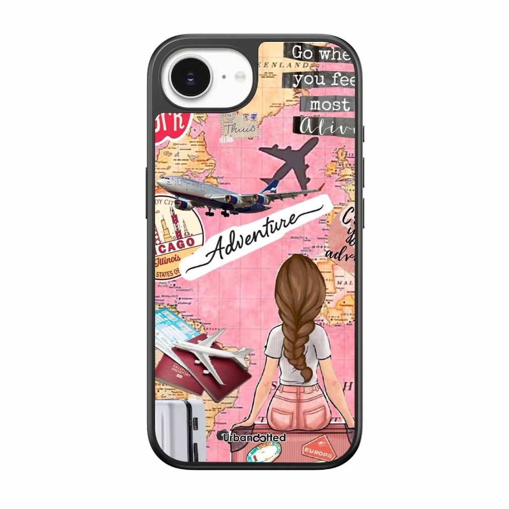 Travel Adventure Map Glass Case For iPhone 17e