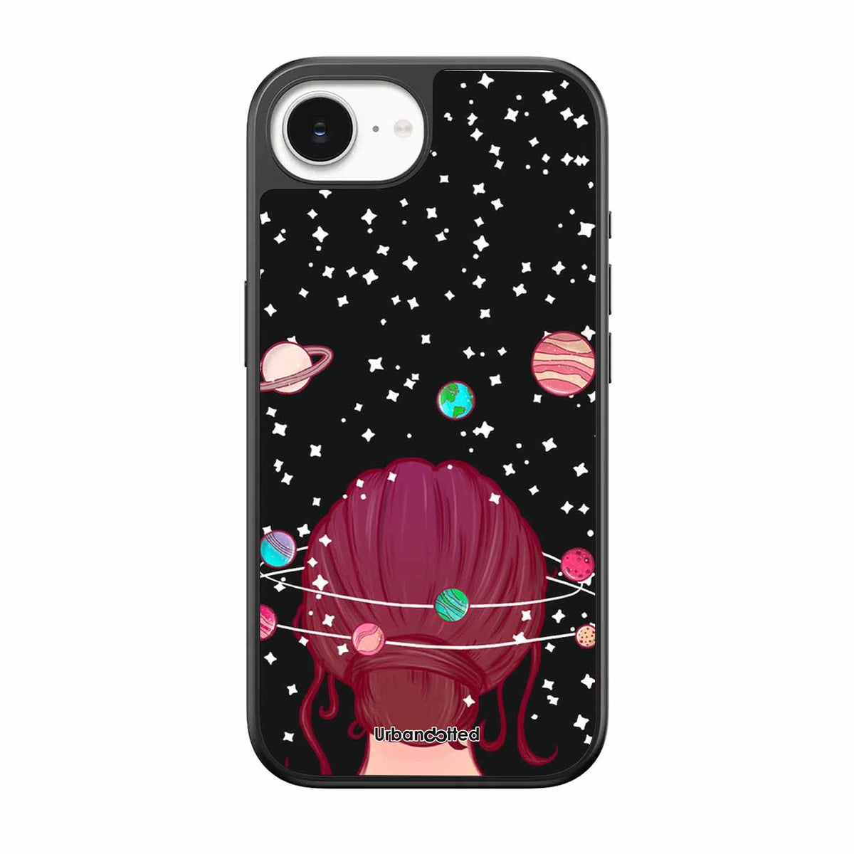 Galactic Hair Space Girl Glass Case For iPhone 17e