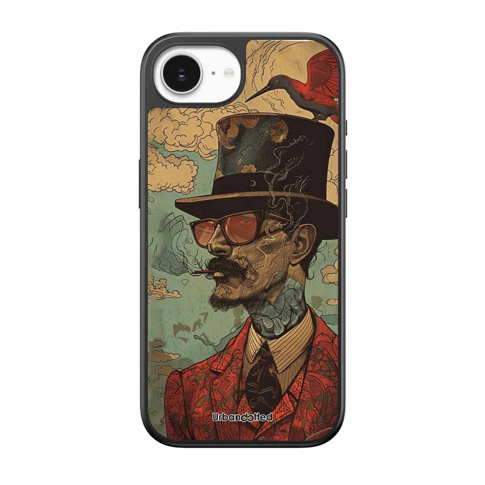 Steampunk Gentleman Smoker Glass Case For iPhone 17e