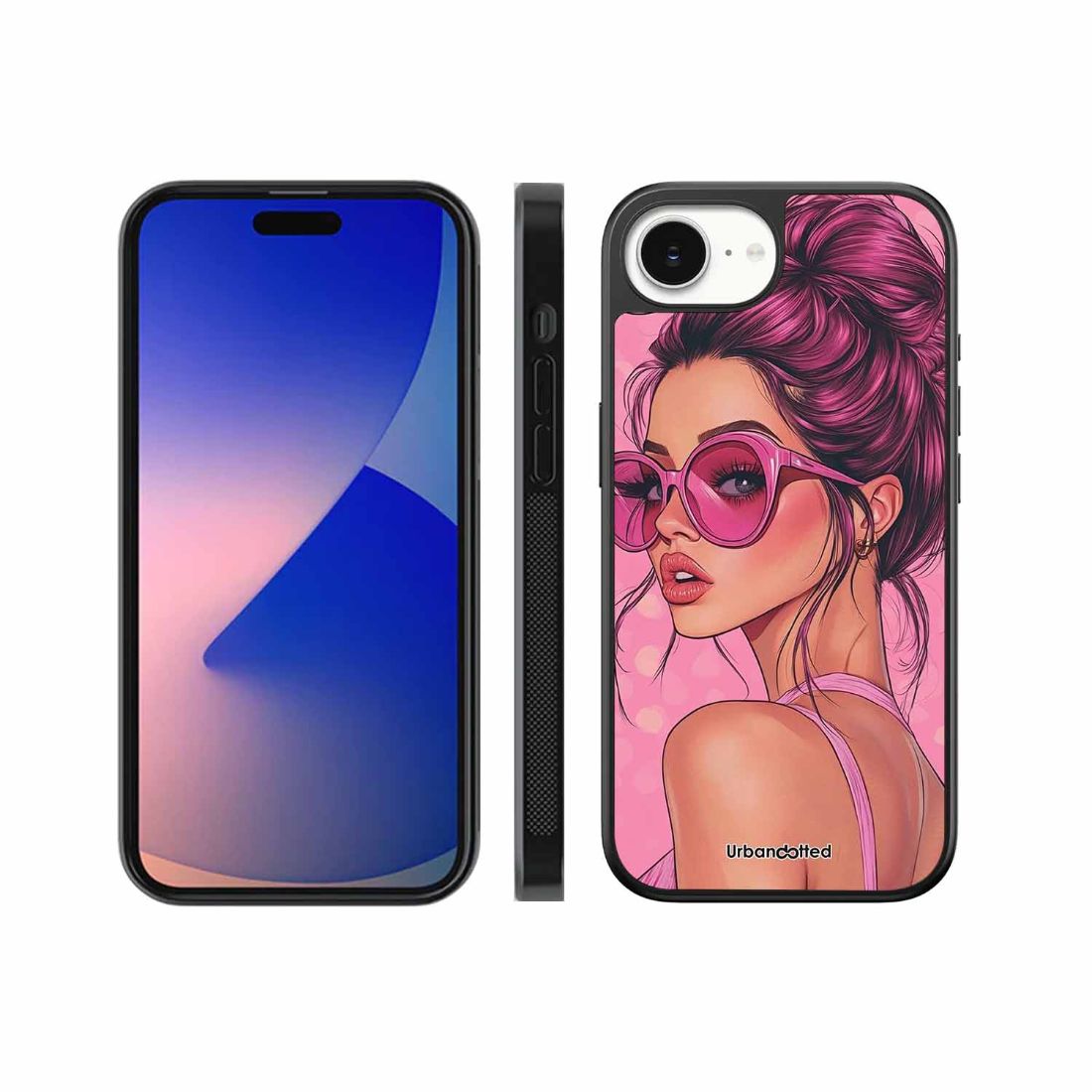 Retro Sunglasses Girl Glass Case For iPhone 17e