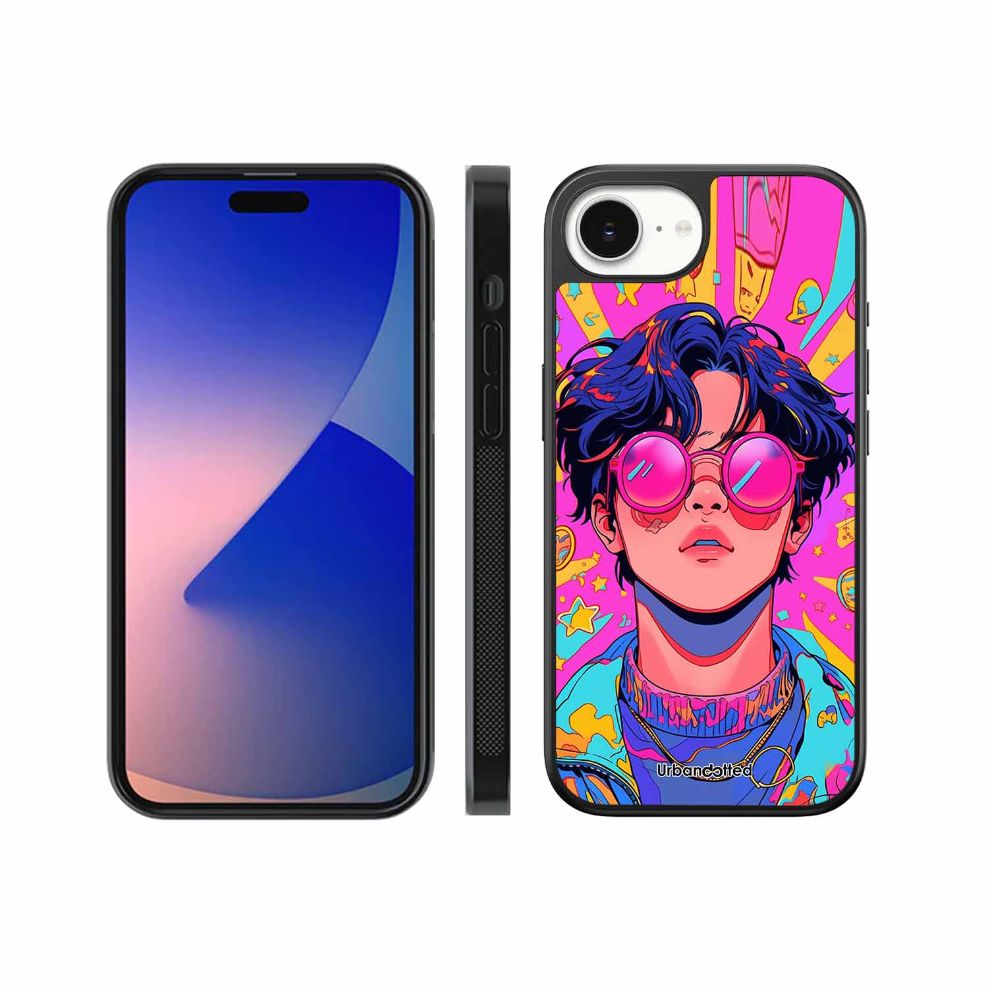 Neon Vibes Portrait Glass Case For iPhone 17e