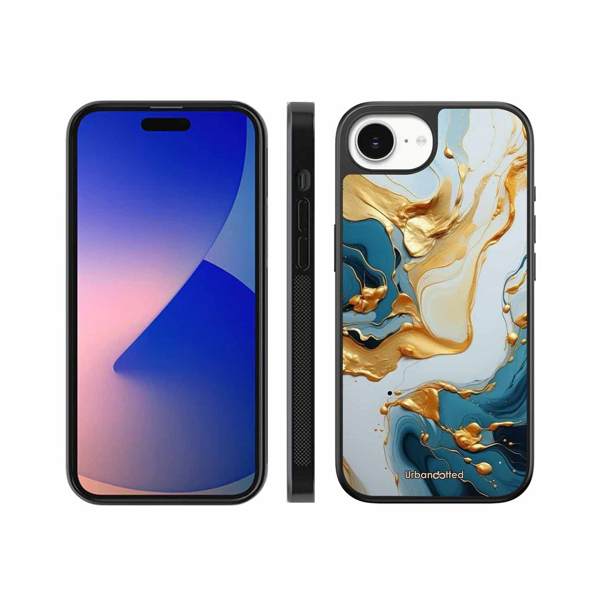 Luxurious Marble Effect Glass Case For iPhone 17e